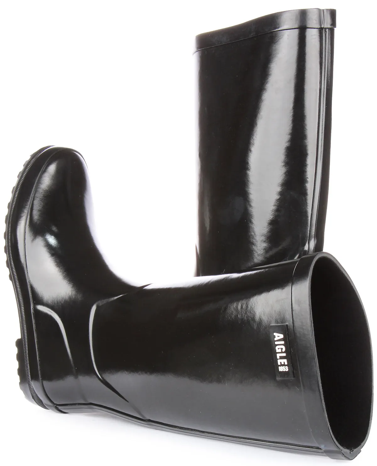 Aigle Eliosa Bota de agua de caucho natural para mujer en negro