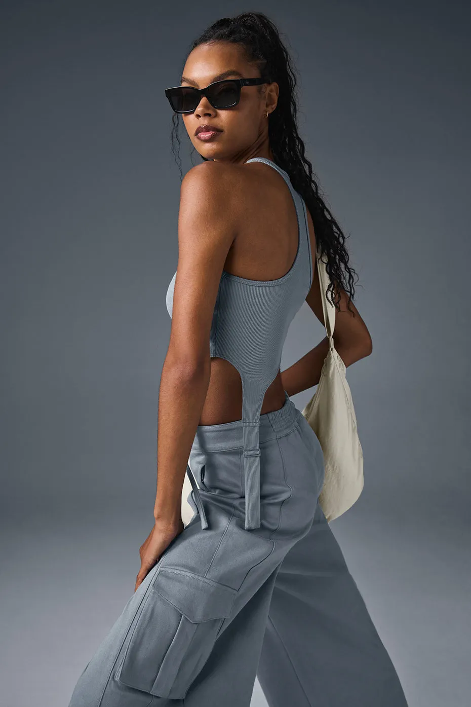 ALOSOFT RIBBED REVELATION TANK  STEEL GREY
