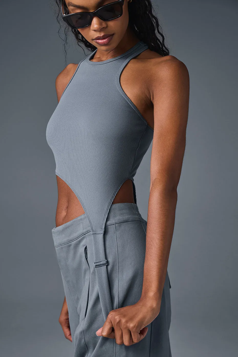 ALOSOFT RIBBED REVELATION TANK  STEEL GREY