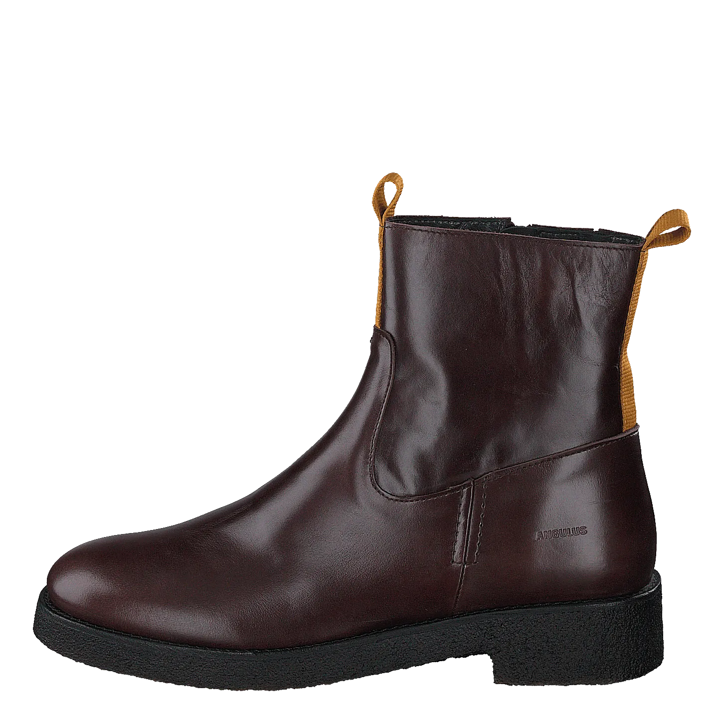 Angulus zapatos Boot With Zipper Dark Brown/mustard