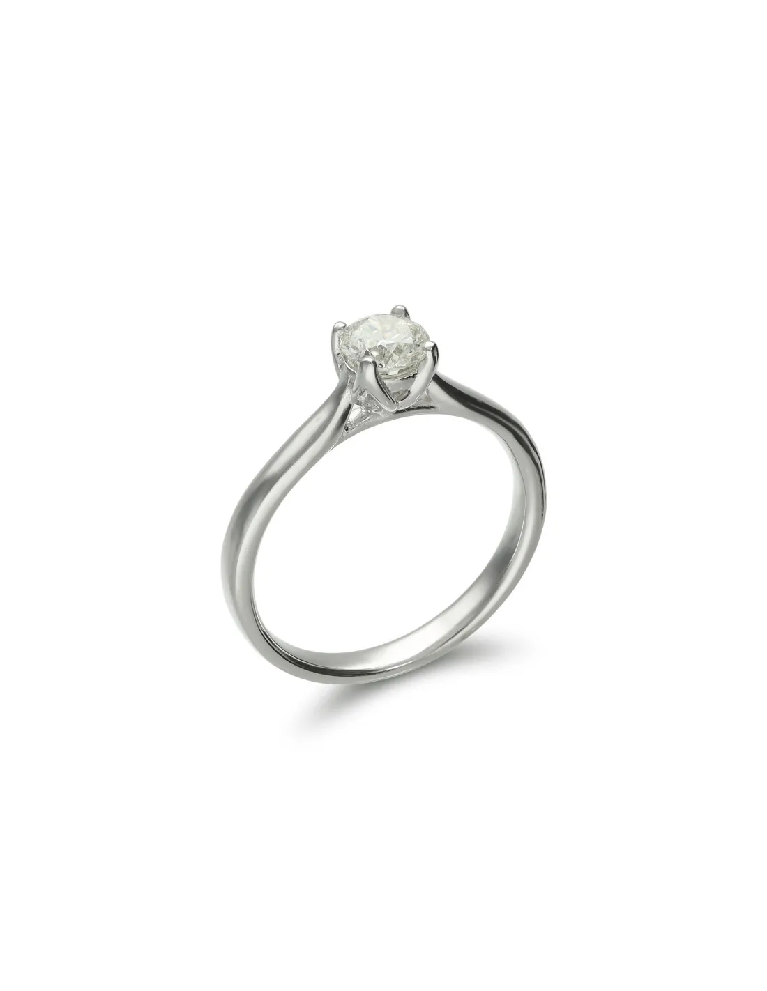 ANILLOSOLITARIO ORO BLANCO Y DIAMANTE