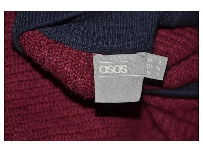 Asos Pequeño suéter Burdeos Azul oscuro 
