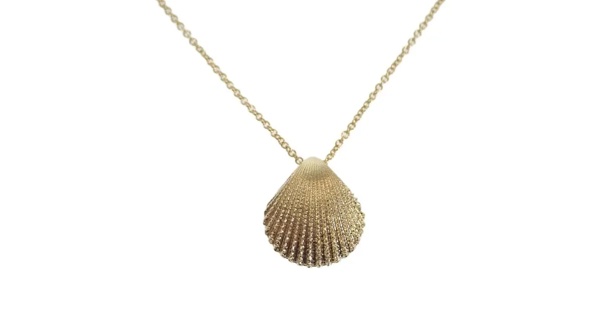 Autre Marque 18Collar con colgante de concha de oro k Dorado 