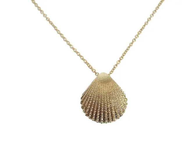 Autre Marque 18Collar con colgante de concha de oro k Dorado 