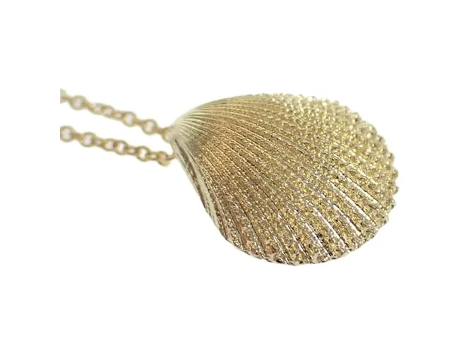 Autre Marque 18Collar con colgante de concha de oro k Dorado 