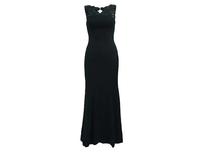 Autre Marque Vestido negro con cristales de Monique Lhuillier 