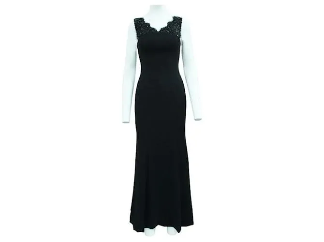 Autre Marque Vestido negro con cristales de Monique Lhuillier 