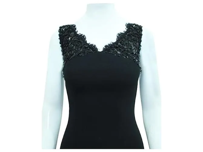Autre Marque Vestido negro con cristales de Monique Lhuillier 