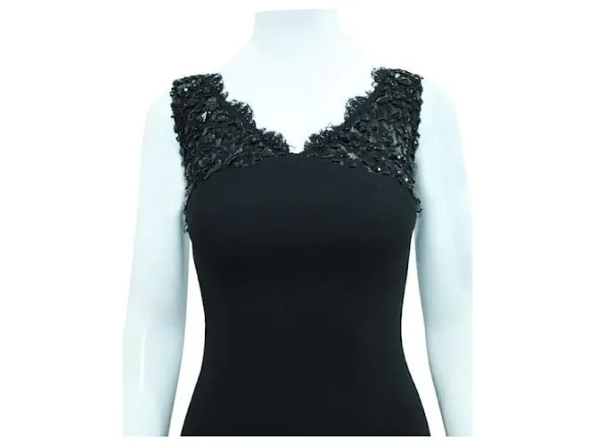 Autre Marque Vestido negro con cristales de Monique Lhuillier 