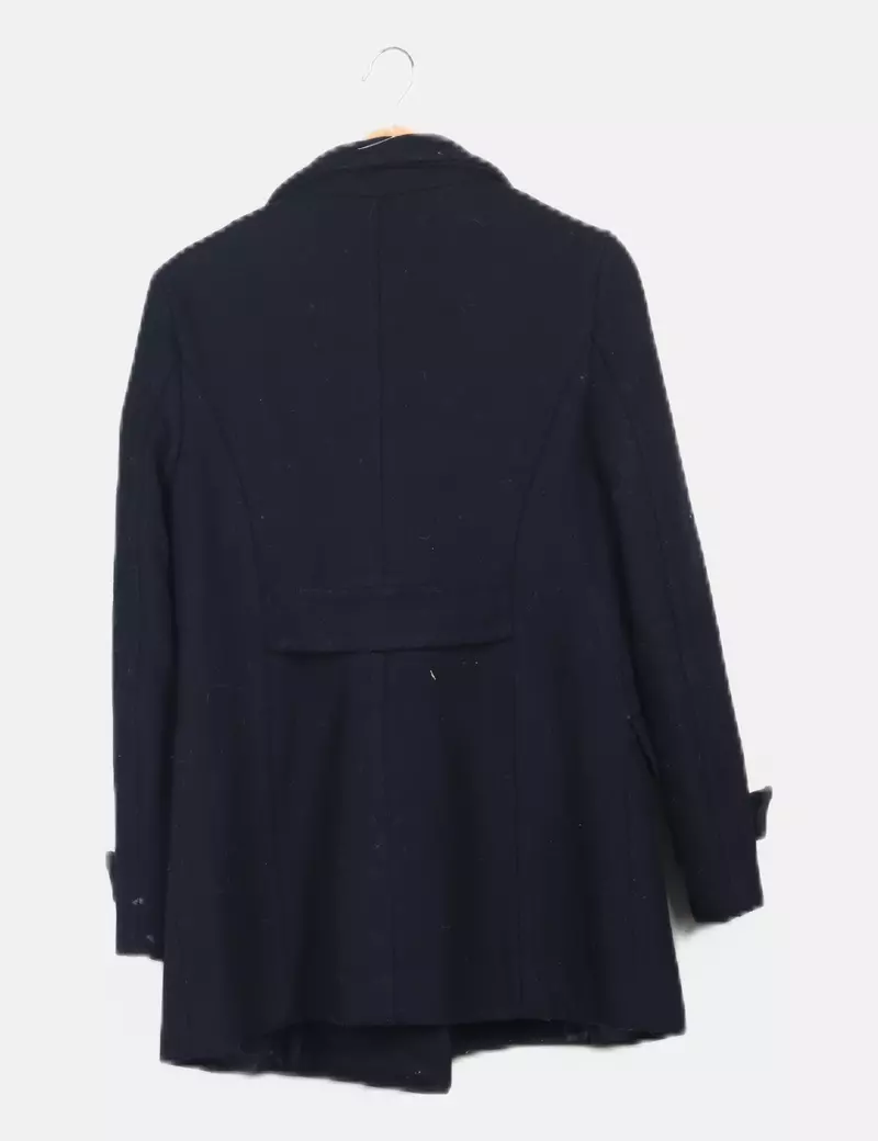 Bershka Abrigo de paño azul marino