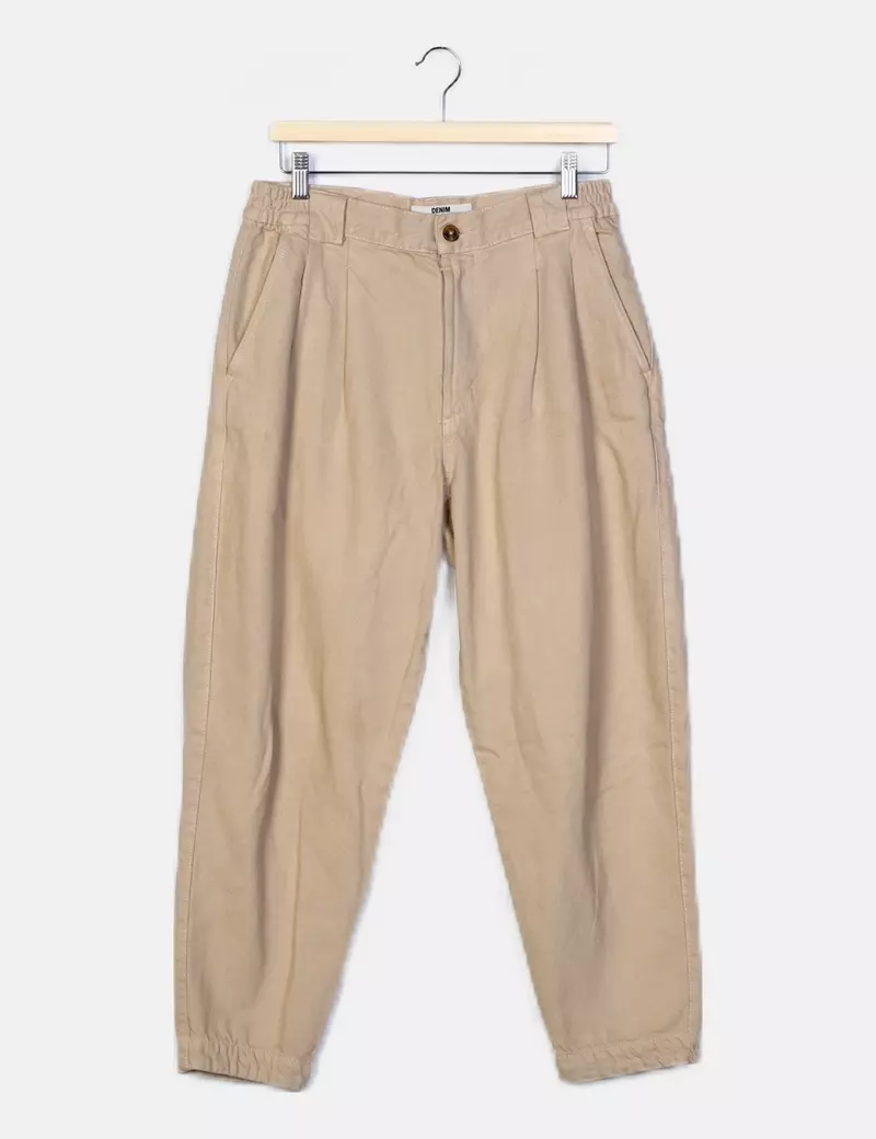 Bershka Jeans slouchy beige