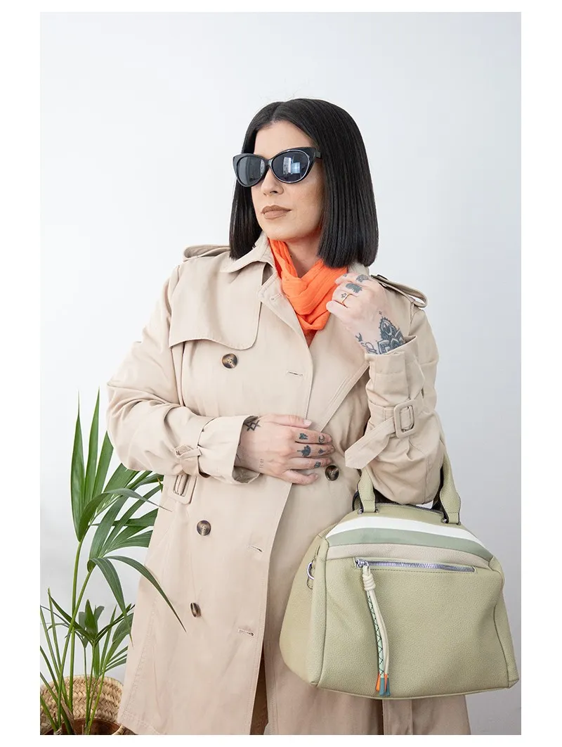 Bolso bicolor doble asa