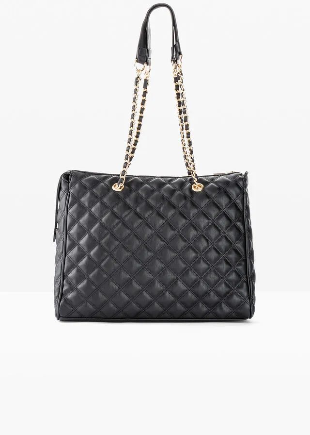 BOLSO SHOPPER NEGRODORADO