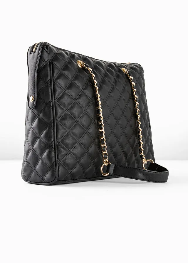 BOLSO SHOPPER NEGRODORADO