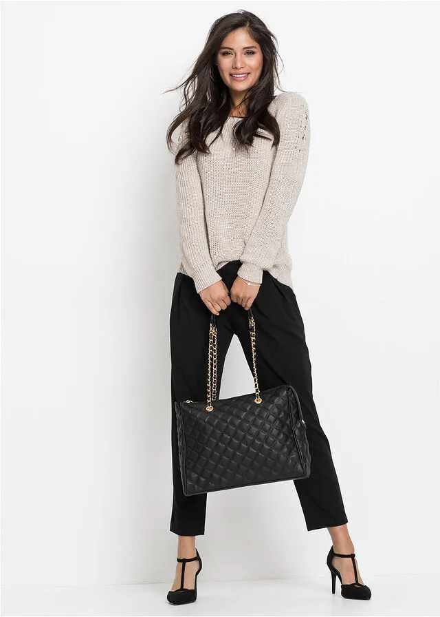 BOLSO SHOPPER NEGRODORADO