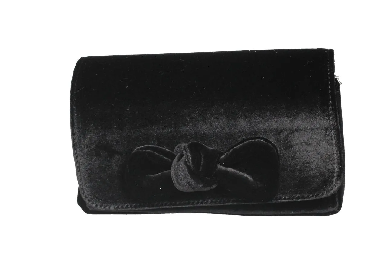 Bolso Terciopelo Negro Lazo
