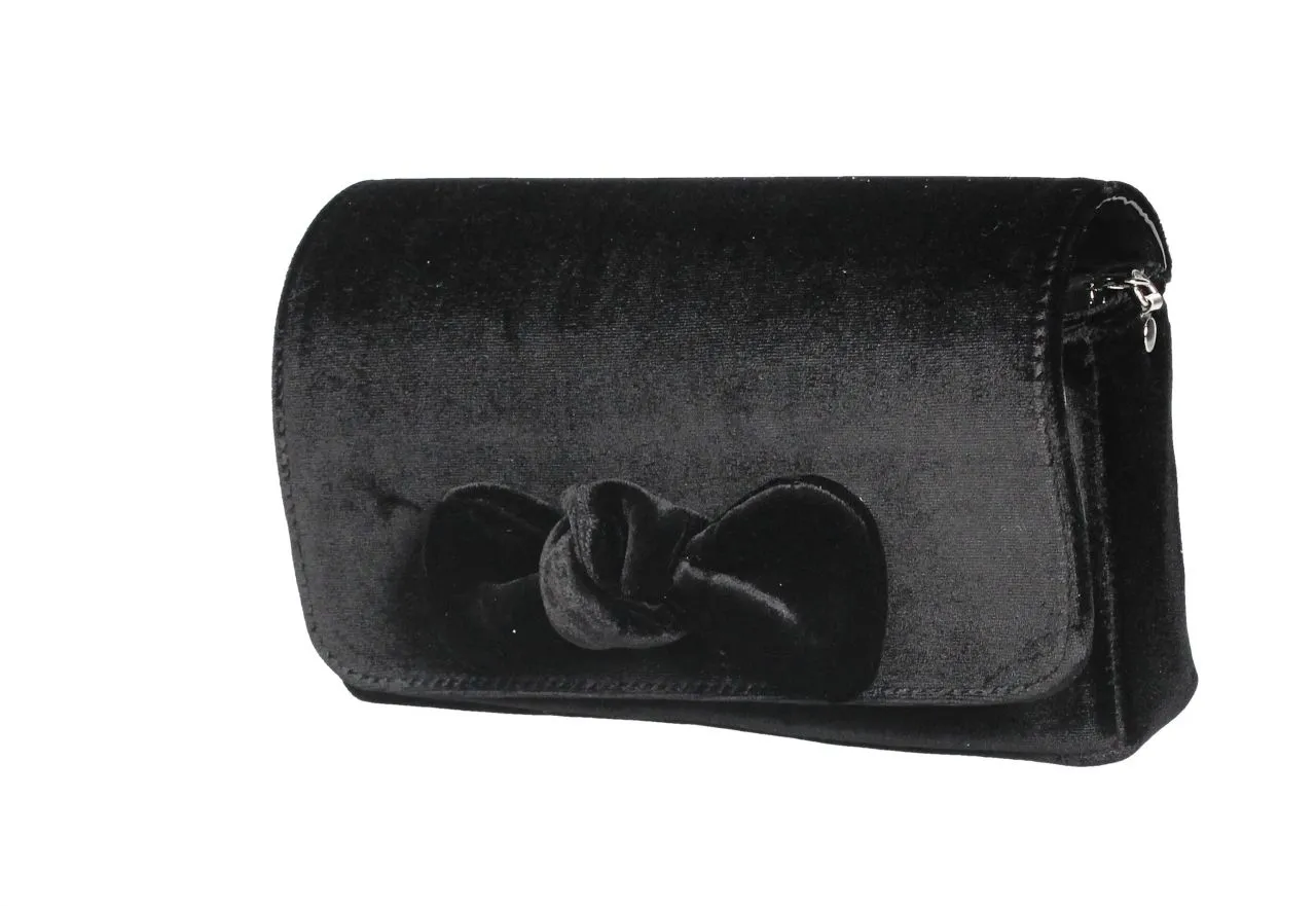 Bolso Terciopelo Negro Lazo