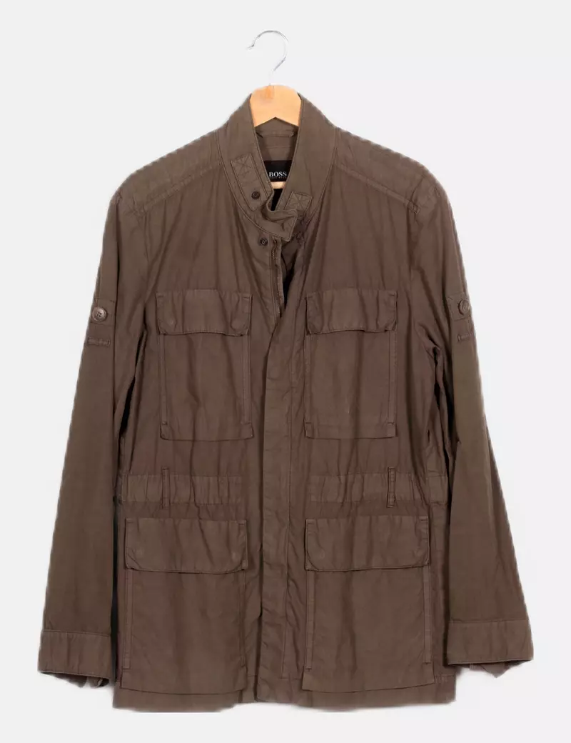 BOSS Chaqueta marrón básica