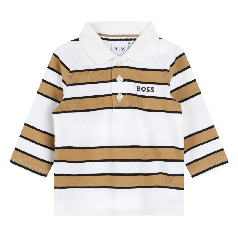 BOSS Polo de algodón de rayas