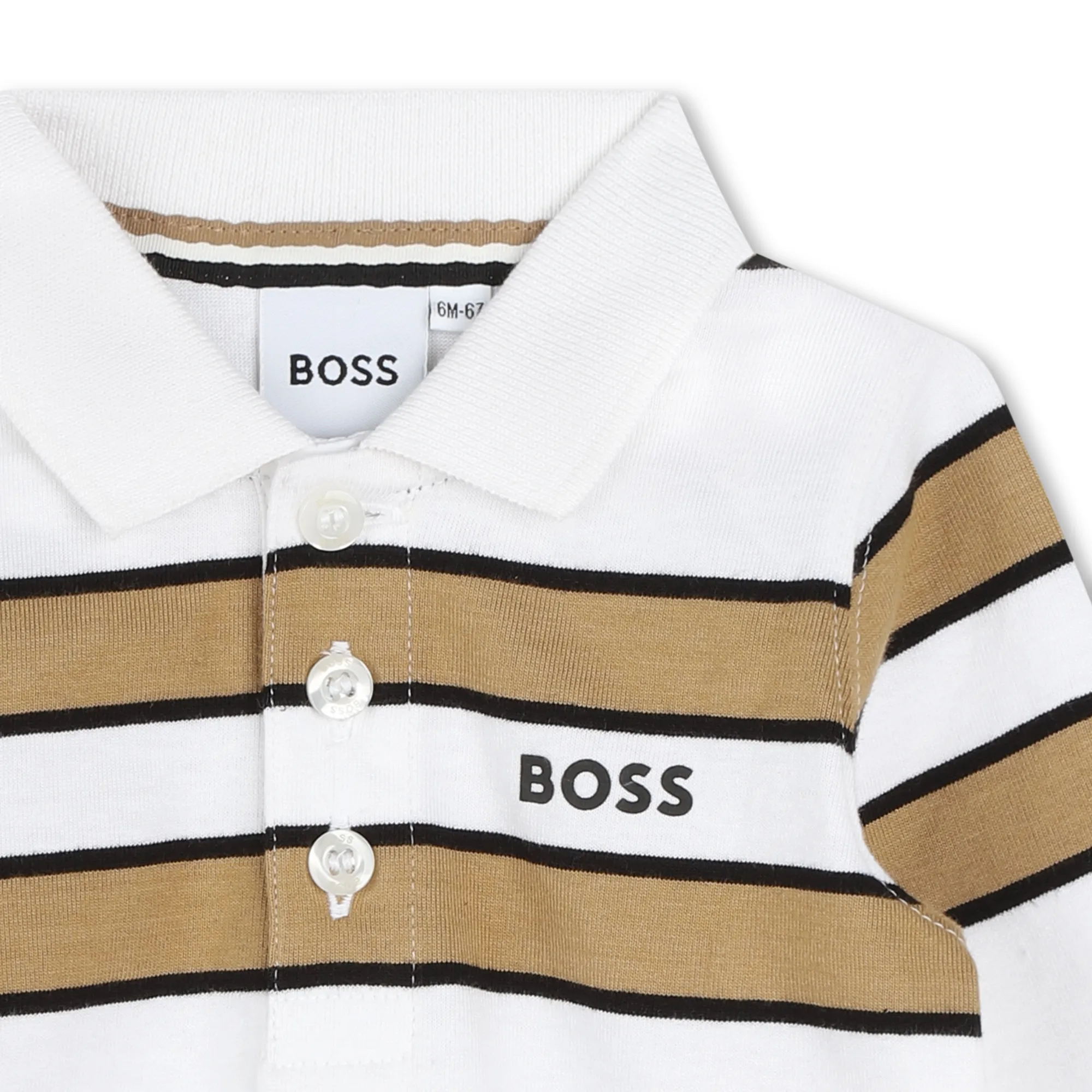 BOSS Polo de algodón de rayas