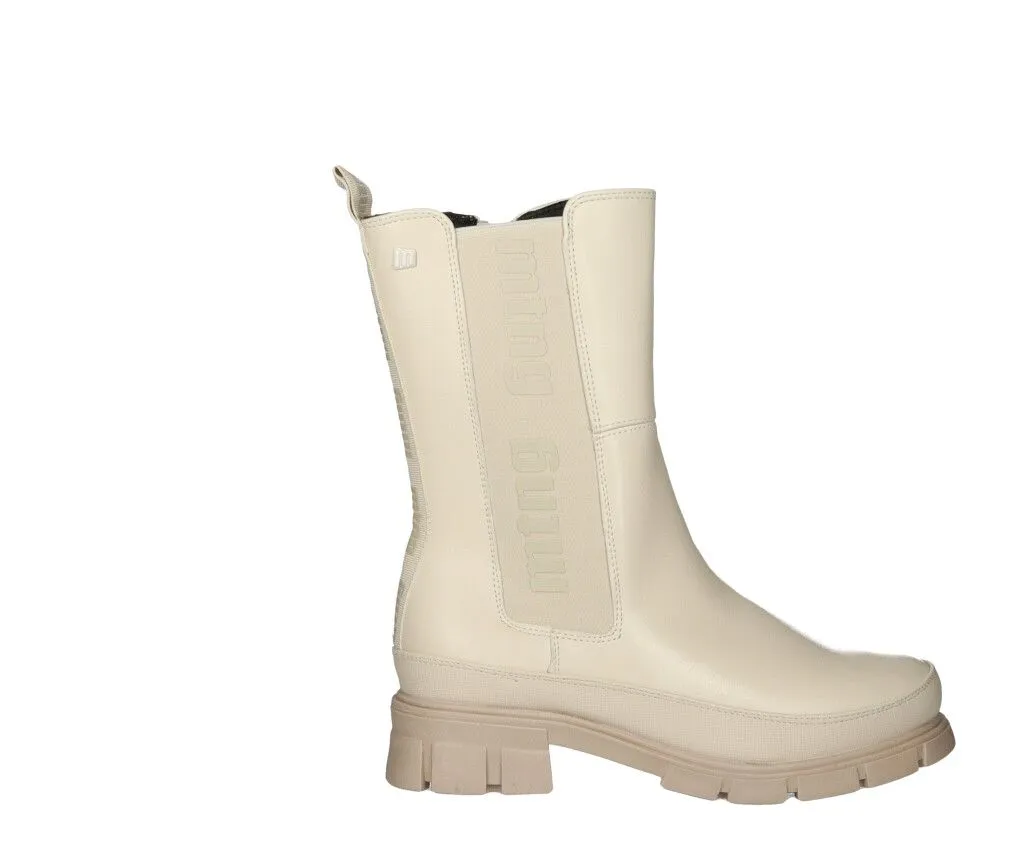 Bota Cremallera Beig Elastico Lateral Piso Goma