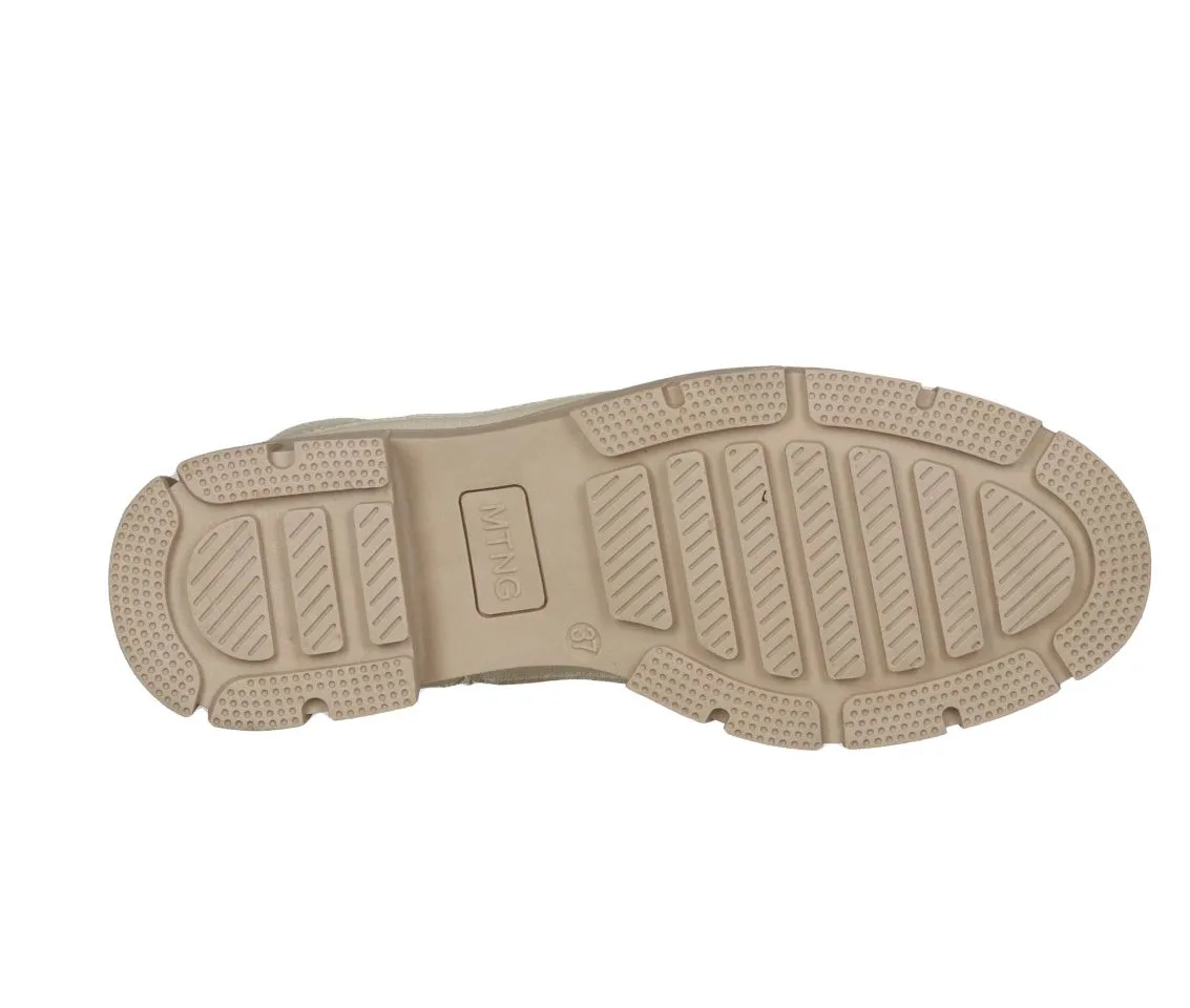 Bota Cremallera Beig Elastico Lateral Piso Goma
