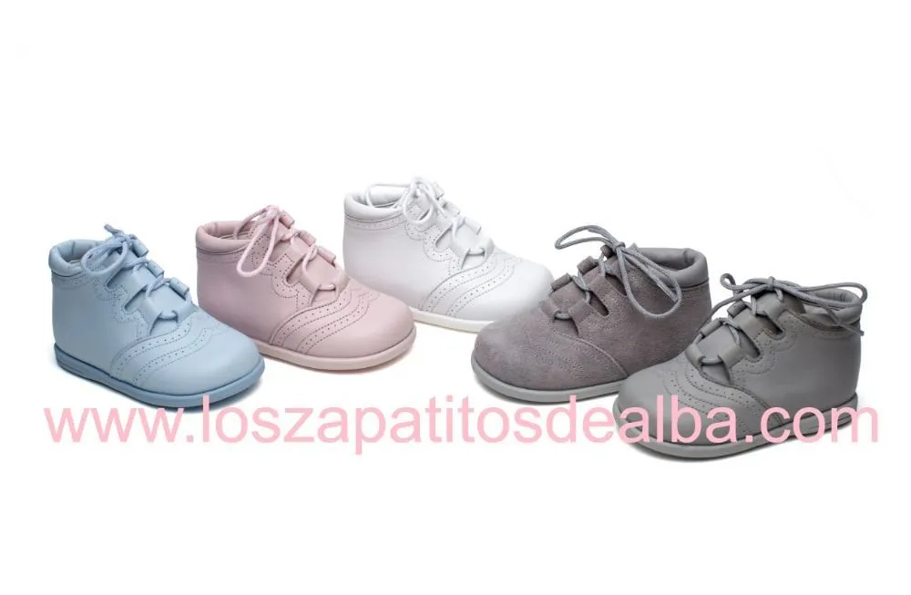 Botas Bebe Inglesitos Gris Serraje Primeros Pasos