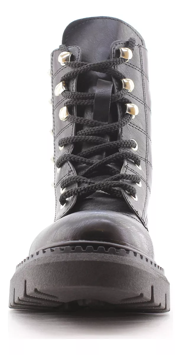 Botas Borcegos Acordonados Tachas Bajos Dama Gin Carg