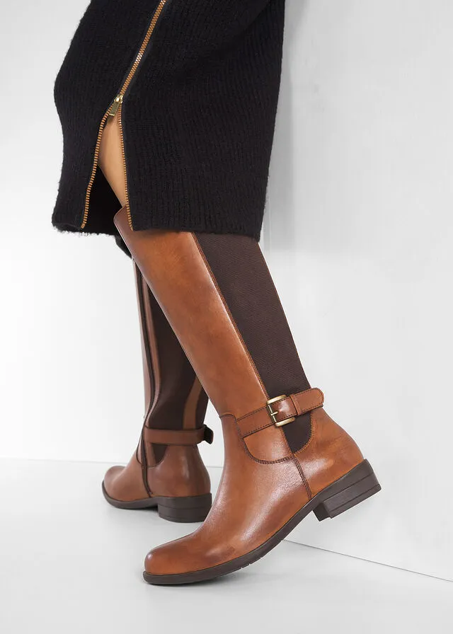 Botas de piel Coñac