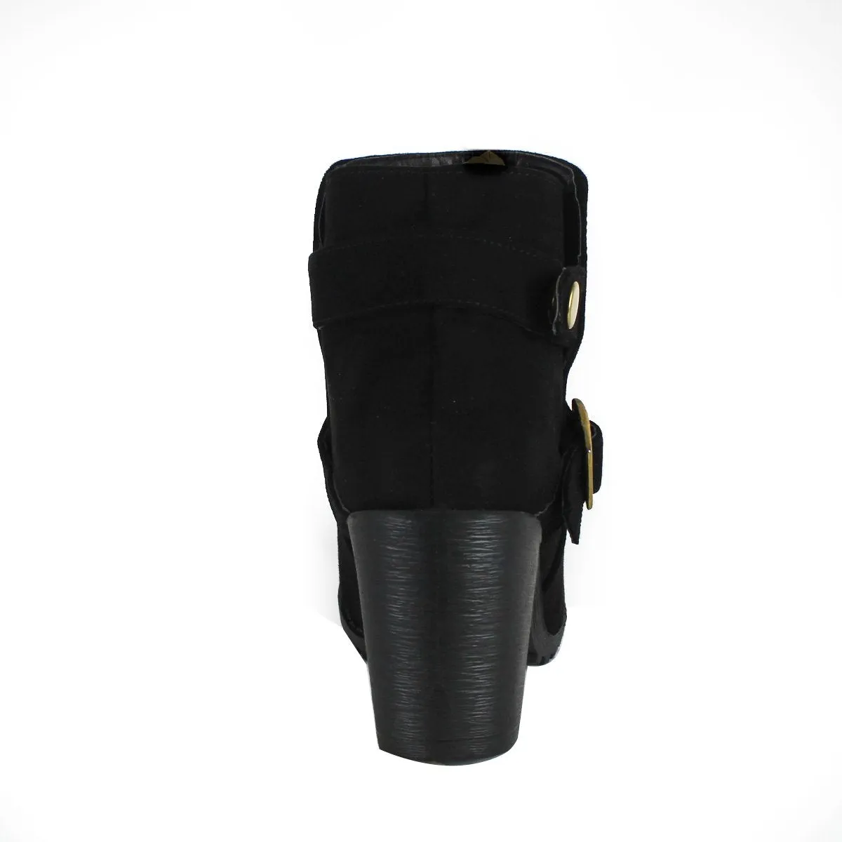 Botínes Casuales para Mujer Tacón Medio Color Negro RBCOLLECTION