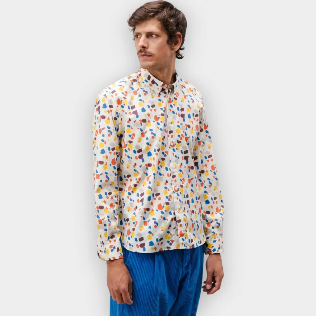 Brava Fabrics – Camisa algodón Geo ecru