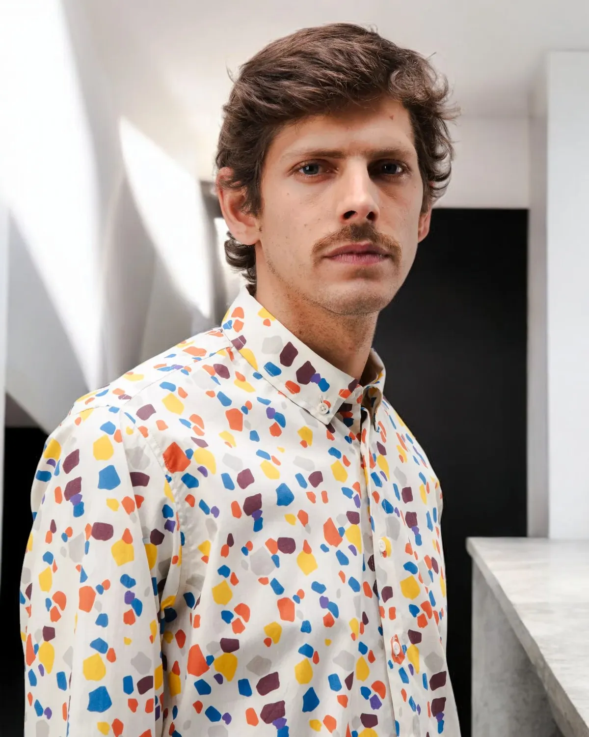 Brava Fabrics – Camisa algodón Geo ecru