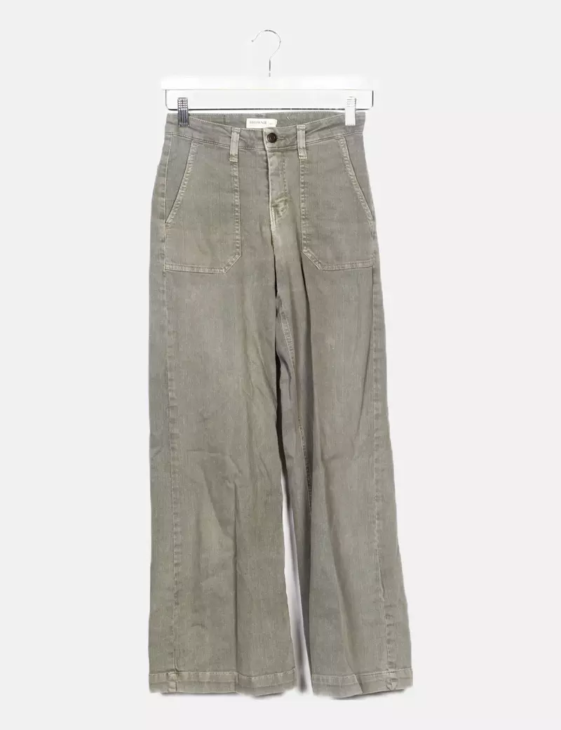 Brownie Jeans denim verde ancho
