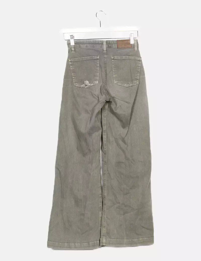 Brownie Jeans denim verde ancho