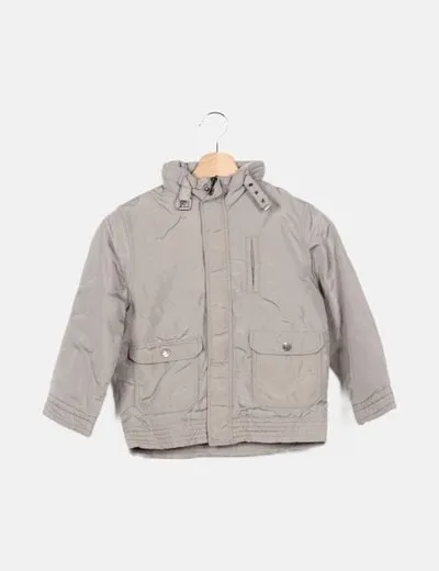 BTS Chaqueta gris cremallera