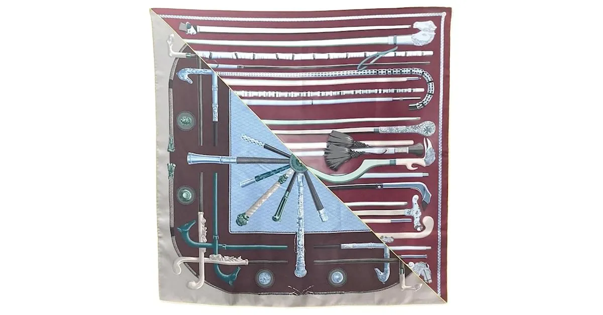 Bufanda Hermès Carre90 Marrón Castaño 