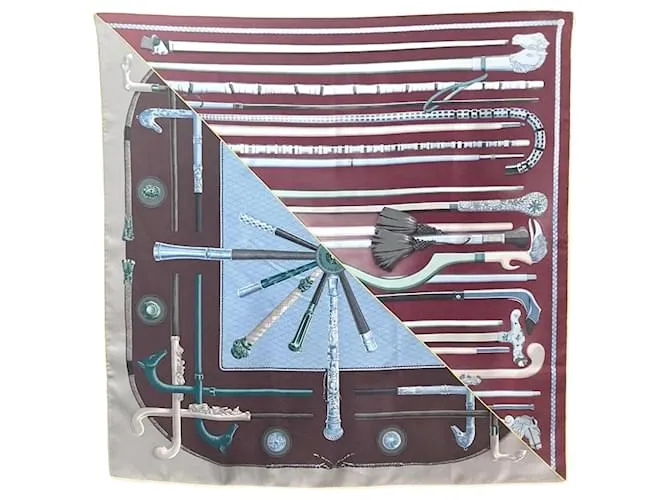 Bufanda Hermès Carre90 Marrón Castaño 