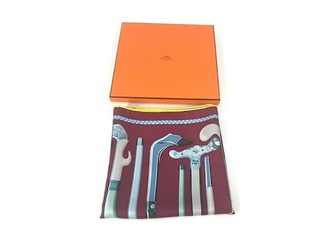 Bufanda Hermès Carre90 Marrón Castaño 