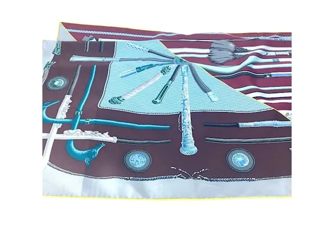 Bufanda Hermès Carre90 Marrón Castaño 