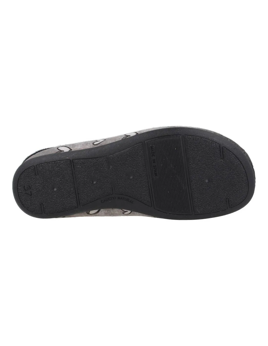 CABRERA  ZAPATILLAS DE CASA RATITA CORAZONES NEGRO