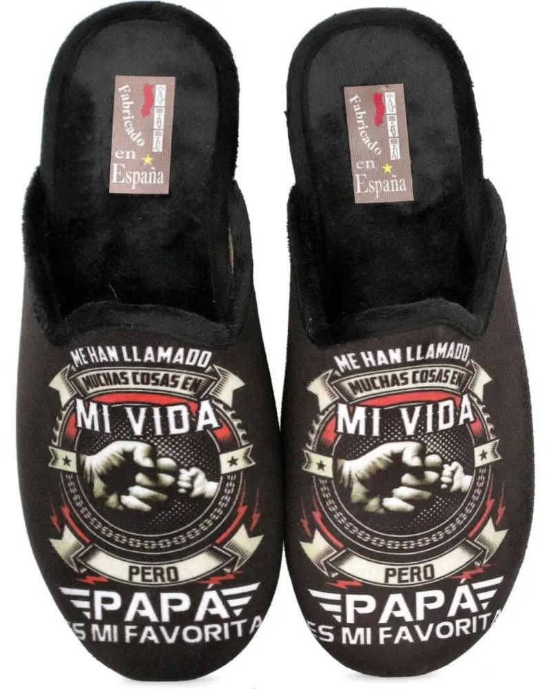 CALZADO DE CASA L&R SHOES  DE HOMBRE LR SHOES 60C20 ZAPATILLAS DE CASA PARA HOMBRE  NEGRO