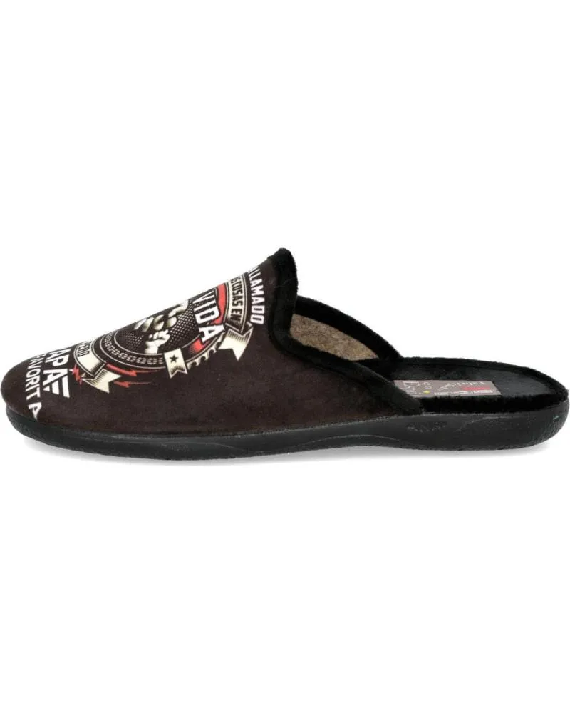 CALZADO DE CASA L&R SHOES  DE HOMBRE LR SHOES 60C20 ZAPATILLAS DE CASA PARA HOMBRE  NEGRO