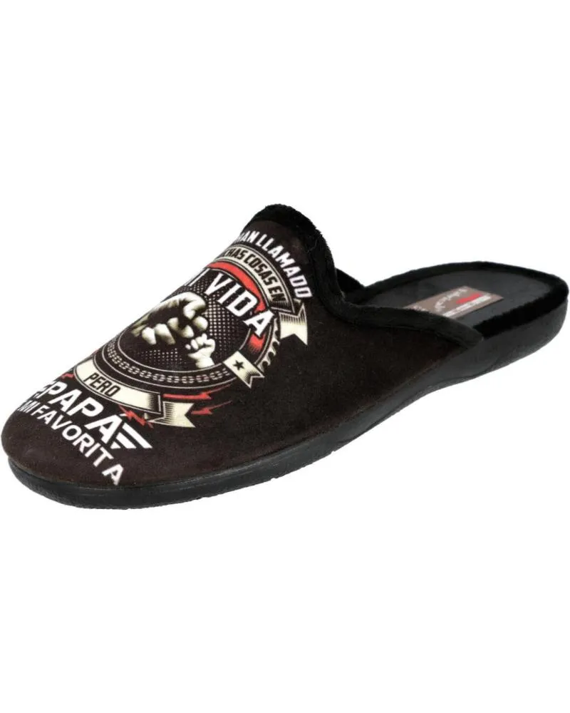 CALZADO DE CASA L&R SHOES  DE HOMBRE LR SHOES 60C20 ZAPATILLAS DE CASA PARA HOMBRE  NEGRO