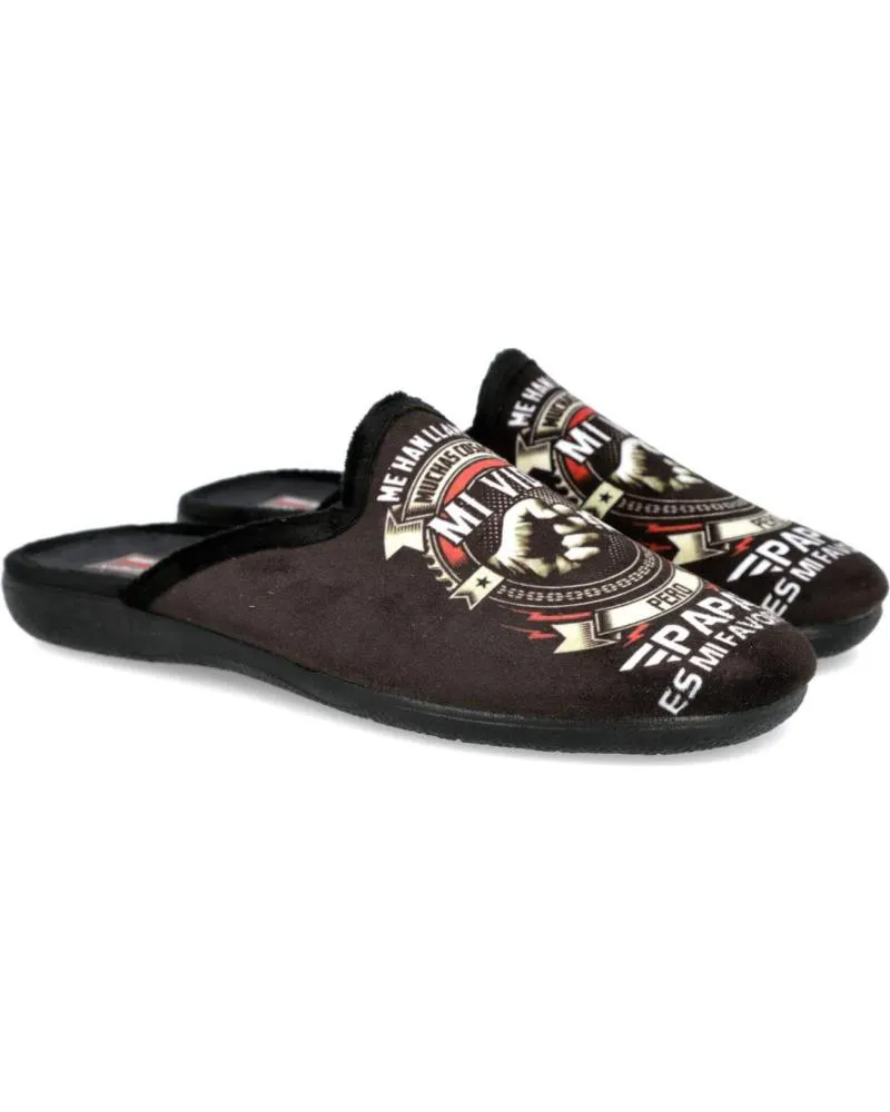 CALZADO DE CASA L&R SHOES  DE HOMBRE LR SHOES 60C20 ZAPATILLAS DE CASA PARA HOMBRE  NEGRO