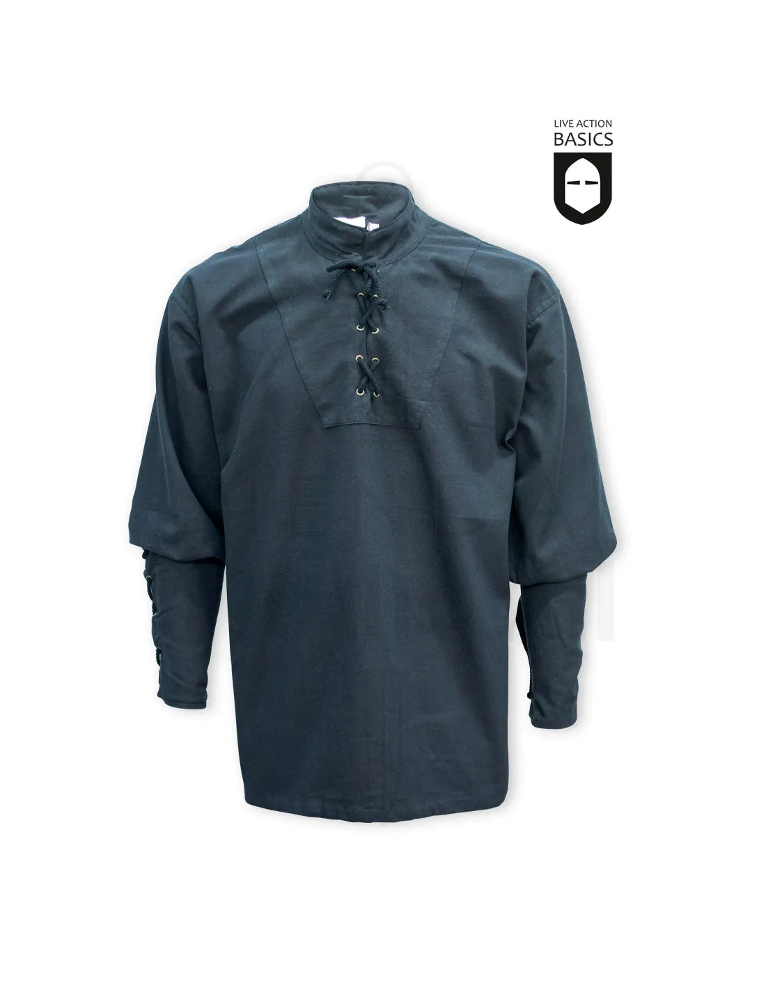 Camisa pirata en algodón color negro