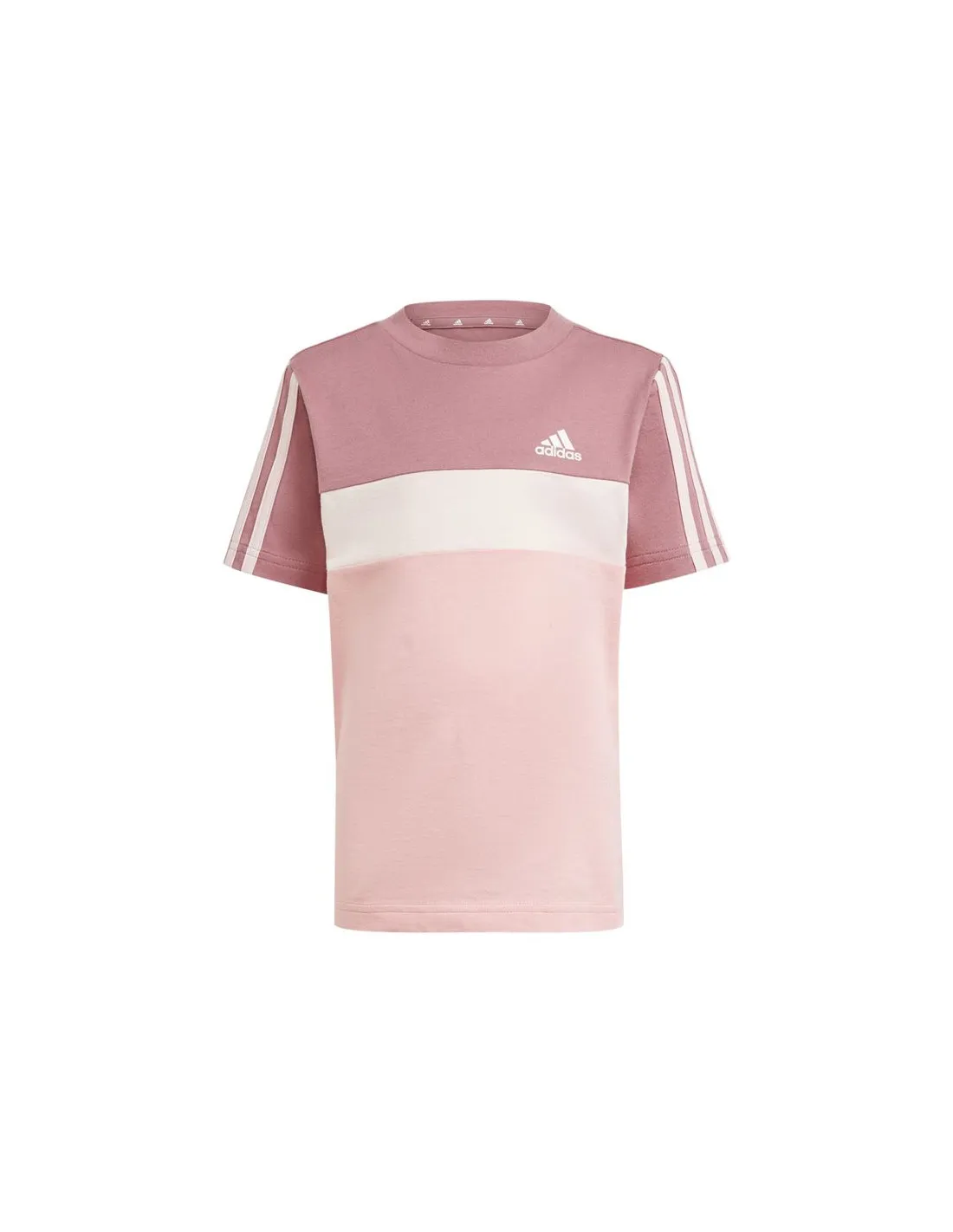 CAMISETA ADIDAS LITTLE TIBERIO 3STRIPES COLORBLOCK COTTON INFANTIL ROSA