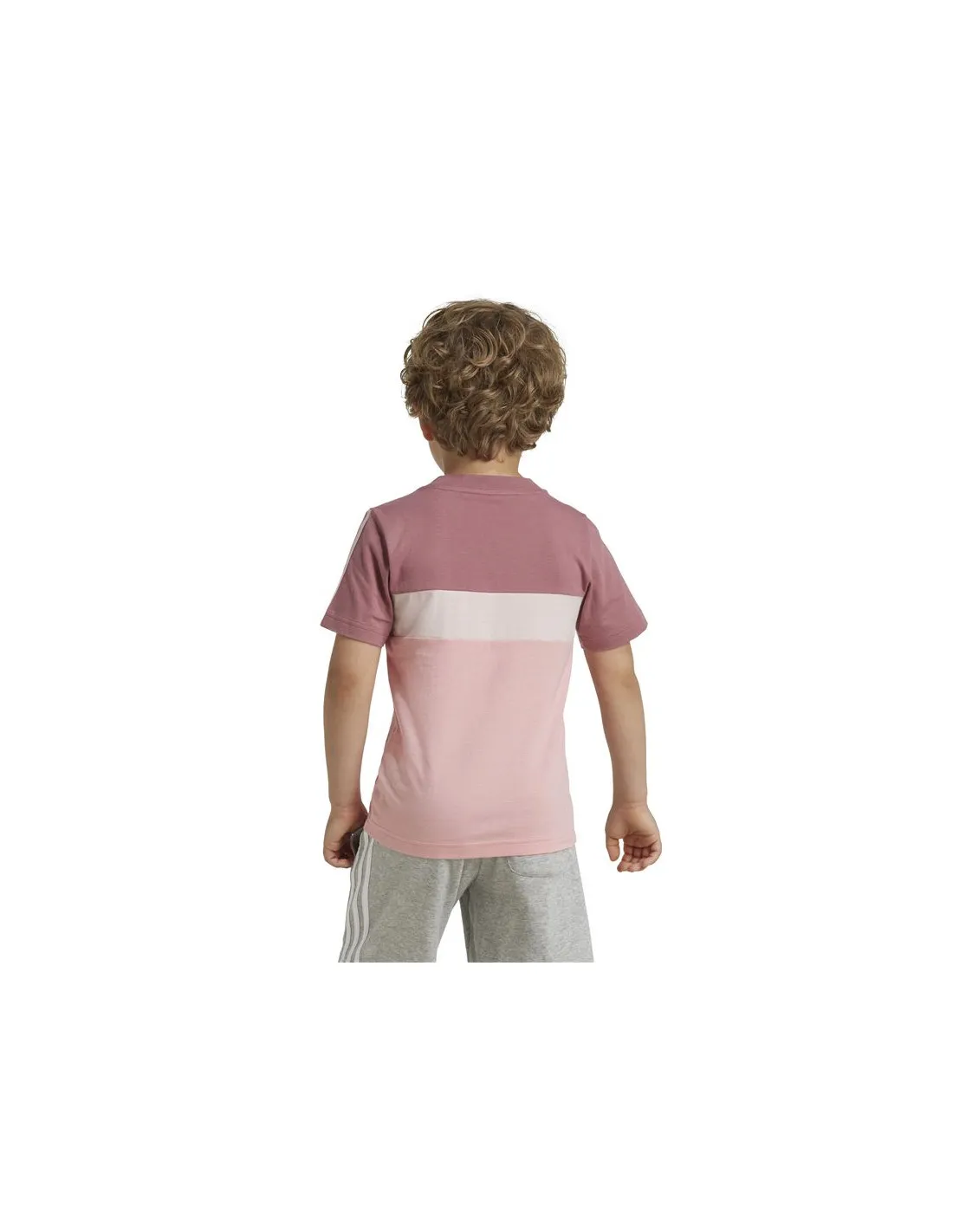 CAMISETA ADIDAS LITTLE TIBERIO 3STRIPES COLORBLOCK COTTON INFANTIL ROSA