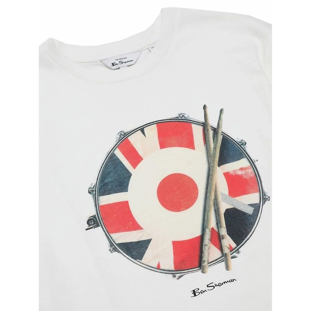 Camiseta de algodón con cuello redondo BEN SHERMAN Ben Sherman para hombre de gran tamaño Snare Target Print