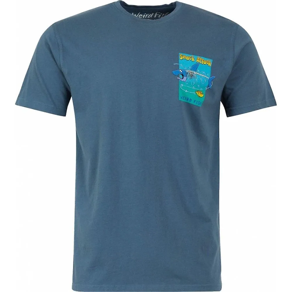 Camiseta de cuello redondo de algodón con estampado de algodón WEIRD FISH Weird Fish Weird Fish para hombre Big Size Snack Attac