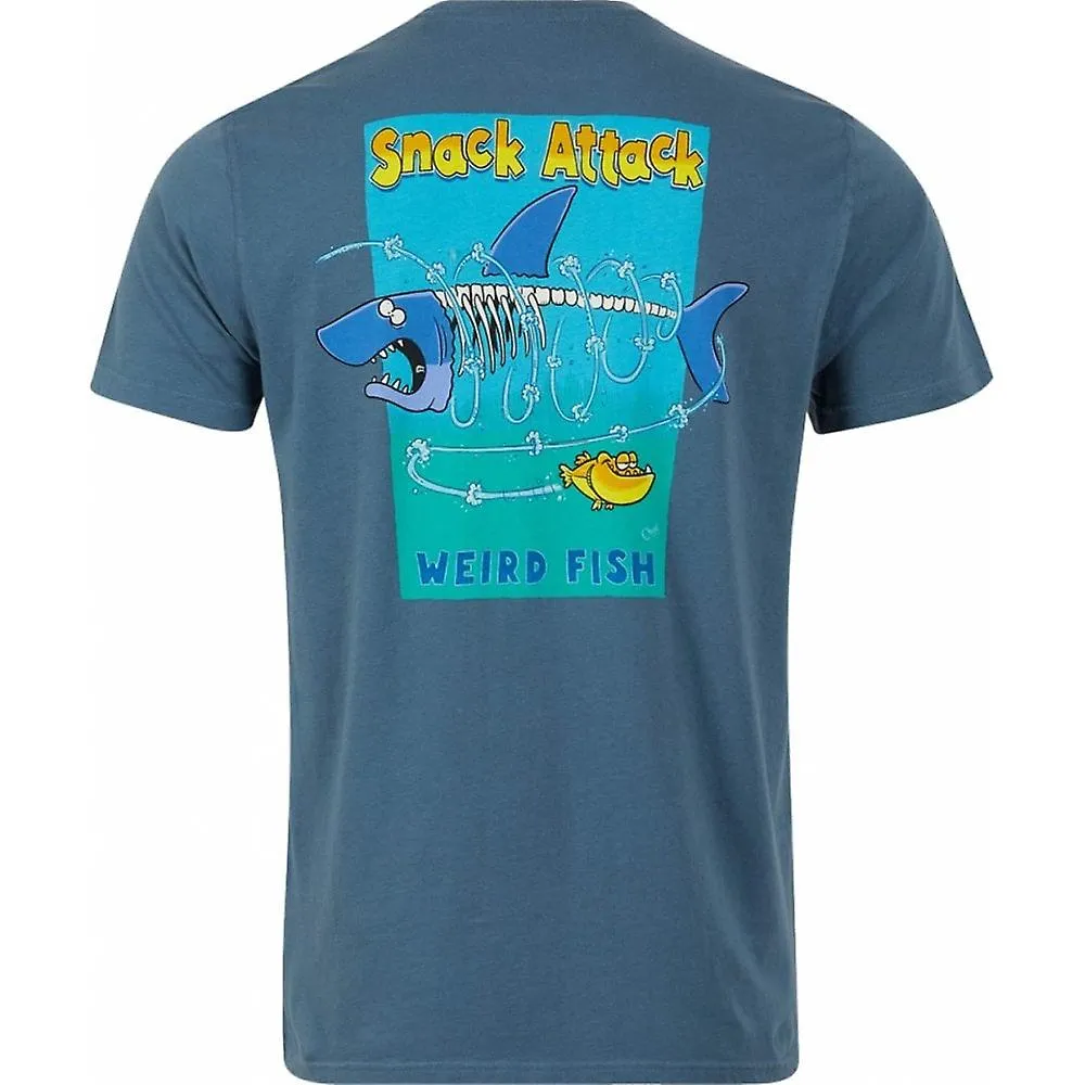 Camiseta de cuello redondo de algodón con estampado de algodón WEIRD FISH Weird Fish Weird Fish para hombre Big Size Snack Attac